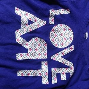 A blue long sleeved shirt